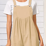 Cotton and linen loose casual one-piece wide-leg shorts