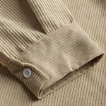 Men's Textured Half Button Corduroy Long Sleeve Shirt and Casual Pants Set