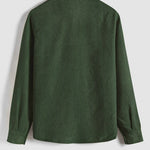 MENS HALF BUTTON CORDUROY LONG SLEEVES SHIRT
