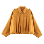 Margovil Lapel Zip Up Trendy Bomber Jacket