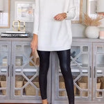 Mockneck Drop Shoulder Oversized Ribbed Knit Sweater
