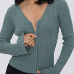 V-neck Knitted Cardigan Slim Sweater