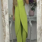 Casual Sleeveless Slit Top Loose Two-piece Set