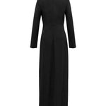 Long Sleeves Skinny Solid Color Deep V-Neck Maxi Dresses