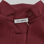 A-Line High Waisted Buttoned Pockets Solid Color Split-Joint Stand Collar Midi Dresses
