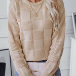 Loose crew neck sweater top