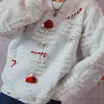 Handmade pearl Christmas theme sweater three-dimensional decorative sweater