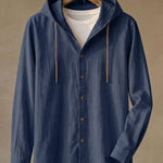 Elio Linen-Blend Hooded Shirt