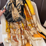 Chic Printed Contrast Color Silk Imitation Warm Shawl&Scarf