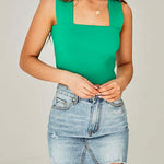 Margovil Square Collar Slim Crop Tank Top