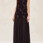 Margovil Spaghetti Strap Floral Applique Patchwork Maxi Dress