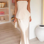 Elegant Waistband Satin Maxi Skirt