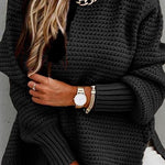 Margovil Mockneck Side Split Chunky Knit Sweater
