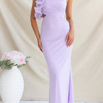 One Shoulder Frill Trim Cut Out Meriden Maxi Dress