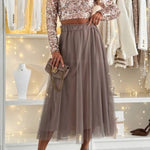 SALLY latte tulle skirt