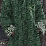 Women's Irish Celtic Knot Jacquard Hooded Sweater