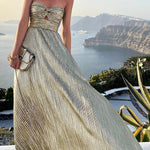Shimmer Please Off Shoulder Maxi Party Dress