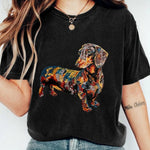 Women's Dachshund Print Casual T-shirt