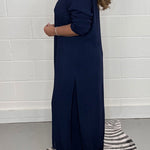 Slit Long Top Trousers Set