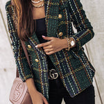 Good Catch Double Breasted Plaid Blazer