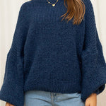 Margovil Drop Shoulder Lantern Long Sleeves Comfy Pullover Sweater