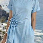Women'S Casual Solid Color Ruffled Layered Dress