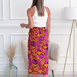 Bahamas geometric pattern slit skirt