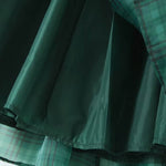 A-Line High Waisted Plaid Pleated Square-Neck Mini Dresses