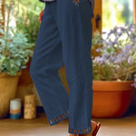 Wren – Relaxed fit cropped trousers with contrasting details