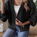 Fashion Trend Lantern Sleeve Simple Casual Coat