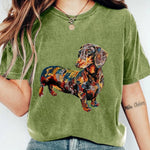 Women's Dachshund Print Casual T-shirt