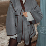 Margovil Open Front Pocketed Splice Coat with Belt