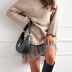 Drop Shoulder Long Sleeves Slouchy Sweater
