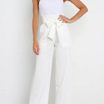 In Vogue Belted Pocketed Wide Leg Pants
