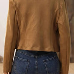 Vintage Solid Double Breasted Embellished Jacket