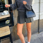 Sexy Slim Fit Solid Color Pullover Sweater with Off-shoulder Neckline