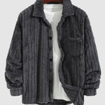 Men's Classic Plaid  Fluffy Faux Fur Single Pocket Button Lapel Jacket