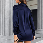 Satin Silk V-Neck Shirt - Zeagoo (Us Only)