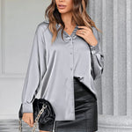 Satin Silk V-Neck Shirt - Zeagoo (Us Only)