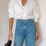 Margovil Lapel Long Sleeves Button Up Blouse Shirt