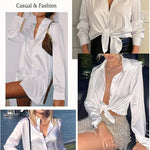 Satin Silk V-Neck Shirt - Zeagoo (Us Only)