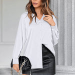 Satin Silk V-Neck Shirt - Zeagoo (Us Only)