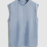 Men's Solid Suede Sleeveless Crew Neck T-Shirt Shorts Set
