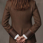 Herringbone Tweed Blazer With Printed Panels