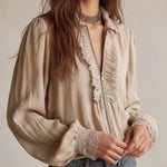Victorian Ruffle Lace Zip Blouse