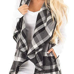Margovil Lush Sleeveless Plaid Jacket Vest with Pockets