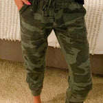 Margovil Casual Drawstring Waisted Camo Jogger