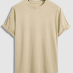 Men's solid color cotton basic round neck short-sleeved T-shirt