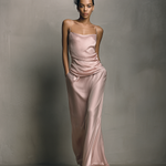 Elegant Women's Pink Acetate Satin Camisole And Skirt Set