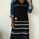 Velstra | Soft Stripe Shift Hoodie Dress